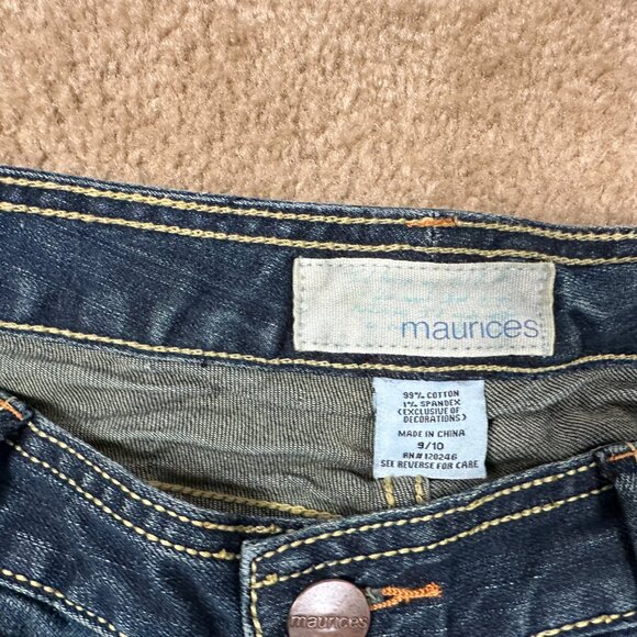 Maurices Distressed Y2K Rust Wash Flare Boot Cut Denim Jeans Women's 9 / 10 W 32 - Picture 7 of 9